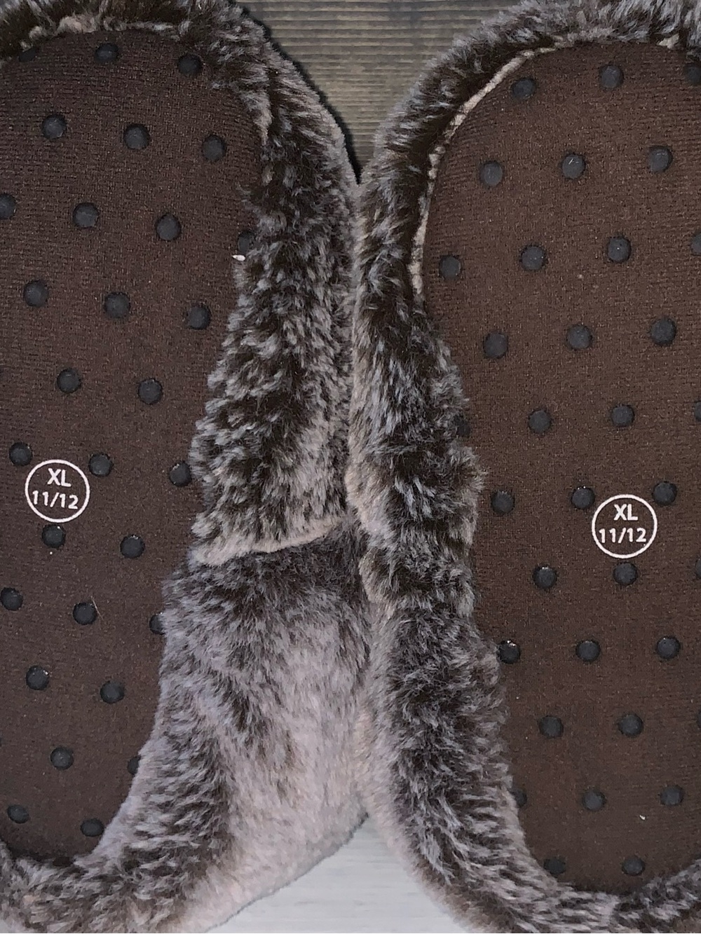 Source Unknown Brown Faux-Fur Kids Slippers